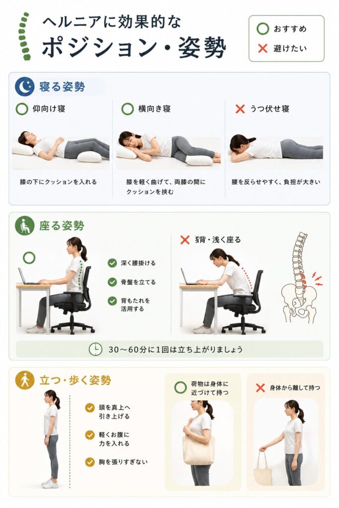 ヘルニアに効果的な姿勢