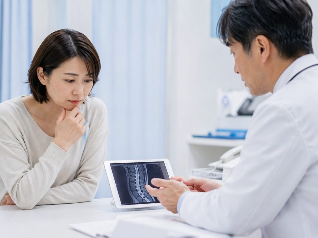 子どもの腰痛について医療機関へ相談する保護者のイメージ画像