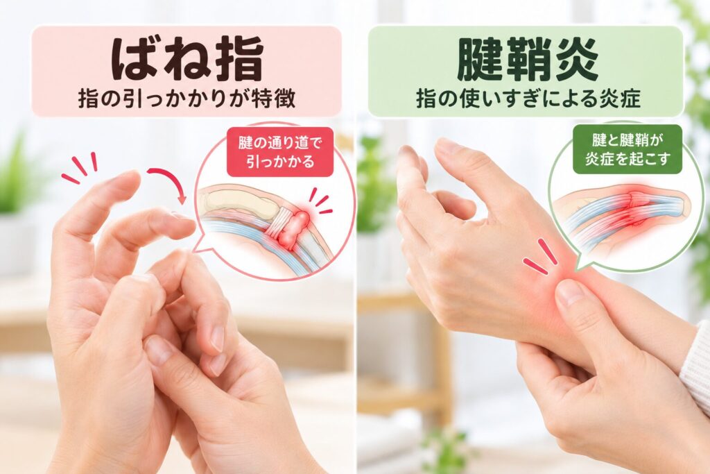 ばね指と腱鞘炎の違い